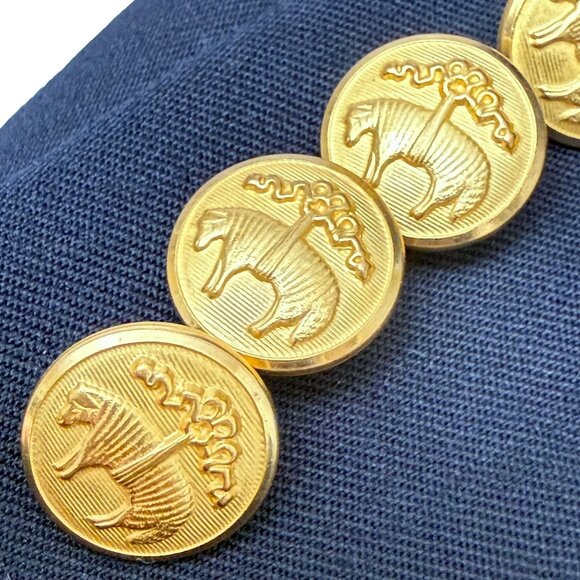 BROOKS BROTHERS 346 Mens Wool Blazer 38R Navy Gold Buttons Sport Coat Preppy - Picture 12 of 14